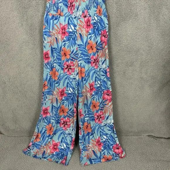 Lascana VS Womens Jumpsuit Faux Wrap Floral sz 10 Wide Leg Tropical bloomcore - Picture 3 of 16